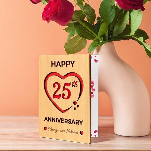 5 Year Marriage Anniversary Card Gifts for husband Wife, Wooden Happy 5th Anniversary Card for Her Him, Always and Forever Fifth Wood Wedding Anniversary Card for Men in Saudi Arabia