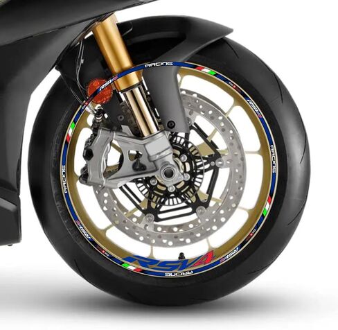 Motorcycle Reflective Wheel Stripes kit, Vinyl Wheel Rim Stickers Compatible with Aprilia RSV4 1000 2009-2019 (Grey) in Saudi Arabia