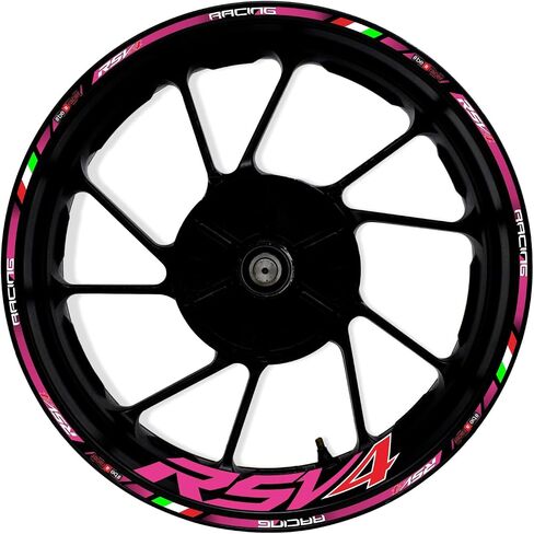 Motorcycle Reflective Wheel Stripes kit, Vinyl Wheel Rim Stickers Compatible with Aprilia RSV4 1000 2009-2019 (Grey) in Saudi Arabia