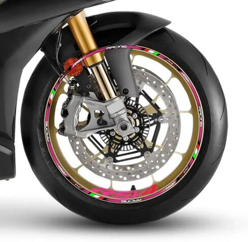 Motorcycle Reflective Wheel Stripes kit, Vinyl Wheel Rim Stickers Compatible with Aprilia RSV4 1000 2009-2019 (Grey) in Saudi Arabia