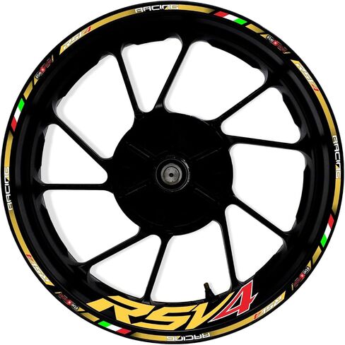 Motorcycle Reflective Wheel Stripes kit, Vinyl Wheel Rim Stickers Compatible with Aprilia RSV4 1000 2009-2019 (Grey) in Saudi Arabia