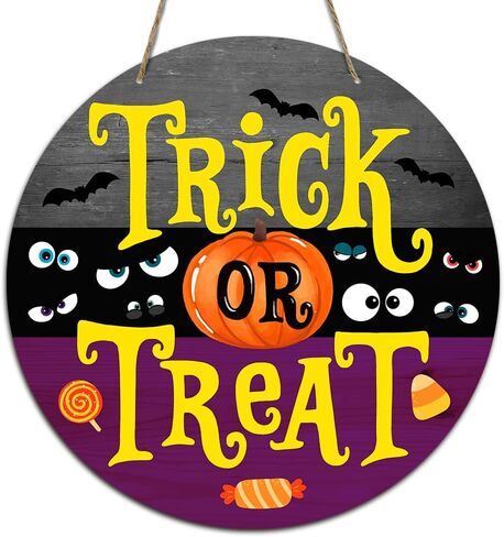 Happy Halloween Boo Spooky Bat Rustic Wood Sign Welcome Wood Hanging Plaque Signs for Home Farmhouse Front Door Wall Decor Fall Indoor Outdoor Halloween Party Supplies 10 x 10 Inches in Saudi Arabia