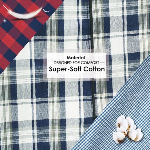 Mens Plaid Pajama Pants 2 Pack Cotton Lounge Pants with Pockets PJs Bottoms in Saudi Arabia