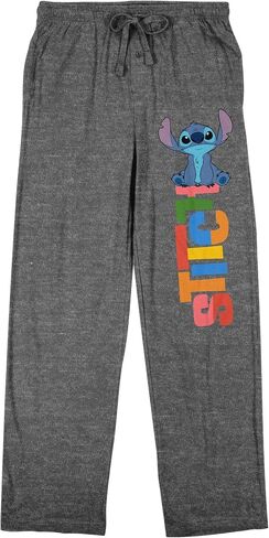 Bioworld Lilo & Stitch Stitch Logo and Text Men's Heather Gray Pajama Pants in Saudi Arabia