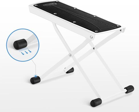 Guitar Foot Rest Stool, 6-Position Height Adjustable Guitar Rest Step Footstool with Rubber Feet and Non-Slip Rubber for Classical Guitar Player, Black in Saudi Arabia