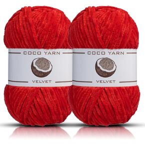 Velvet Yarn for Crocheting – CocoYarn - Chenille Chunky Yarn for Hand Knitting, Fluffy Soft Plush Jumbo Amigurum Super Bulky Baby Blanket Yarn for Crochet Size 6 100g (131yds) ((Powder Blue-35)) in Saudi Arabia