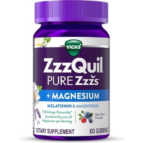 zzzquil pure zzzs + المغنيسيوم ، والمساعدة في النوم ، والسيترات المغنيسيوم ، والميلاتونين ، والميلاتونين 2mg ، وأدوات النوم للبالغين ، ونكهة التوت المختلطة ، و 60 صغار نوم in Kuwait