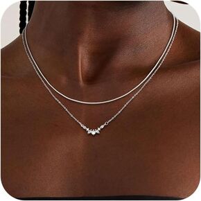 CZ Diamond Pendant Gold Necklace for Women Dainty 14k Gold Plated Choker Necklaces Simple Gold Jewelry Gifts for Women in Saudi Arabia