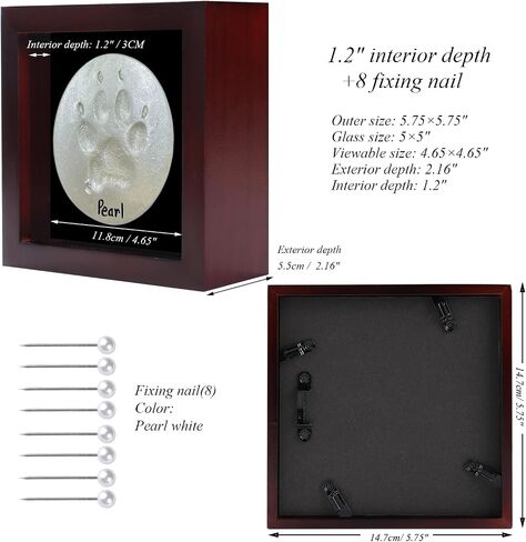 5x5 Small Shadow Box Frame Display Case, Grade A Natural Pine Wood HD Glass Front Soft Linen Back, 1.2 inches Interior Depth-Carbonized Black in Saudi Arabia