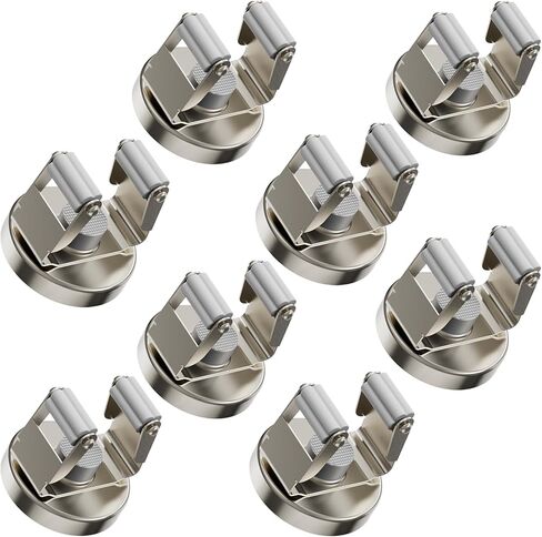 حامل مكنسة الممسحة المغناطيسية من ULIBERMAGNET، حامل أدوات مغناطيسية شديدة التحمل، حامل ممسحة تخزين مغناطيسي مضاد للانزلاق، شماعة مجرفة للمرآب والمطبخ والغسيل والحديقة (عبوتان/فضي) in Kuwait