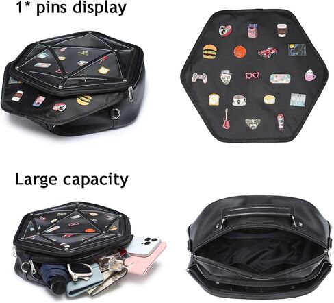 Star Ita Bag PU Crossbody Shoulder Bag Backpack Multi-Purpose Pins Display in Saudi Arabia