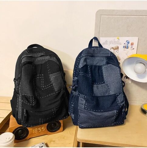 y2k packpack fashion dayim daypack ، جمالية المشي لمسافات طويلة على الظهر حقيبة كتف أنيقة حقيبة أزياء الأزياء اللطيفة (أسود) in Saudi Arabia