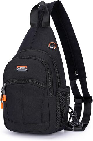 أكياس حبال صغيرة للنساء Crossbody Backback Multi-Pocket Resplable Daypack for Outdoors Hiking Travel (Black) in Kuwait