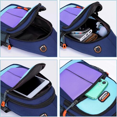 Small Sling Bags for Women Crossbody Backpack Multi-Pocket Adjustable Strap Daypack for Outdoors Hiking Traveling (black) in Kuwait