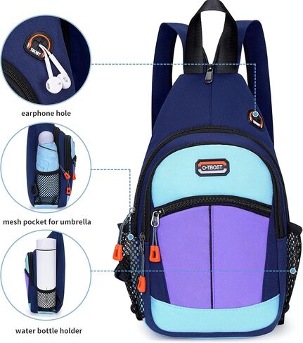 Small Sling Bags for Women Crossbody Backpack Multi-Pocket Adjustable Strap Daypack for Outdoors Hiking Traveling (black) in Kuwait