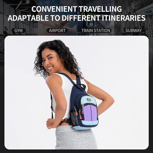 Small Sling Bags for Women Crossbody Backpack Multi-Pocket Adjustable Strap Daypack for Outdoors Hiking Traveling (black) in Kuwait