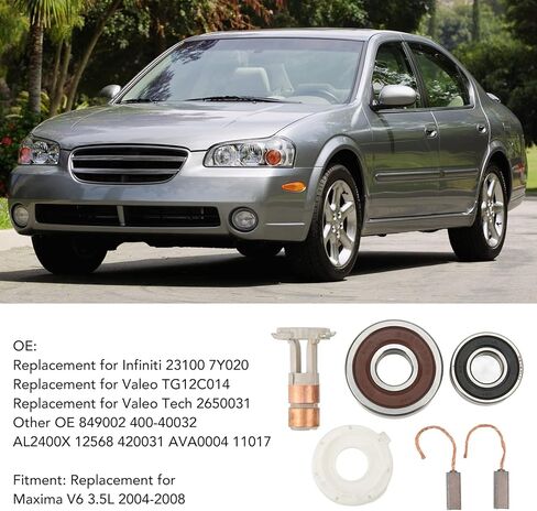 Replace the Alternator Regulator Brushes and Bearings in Your Maxima V6 3.5L with a Kit - Made of Aluminum Alloy - Replacement for AL2400X - Ensure Proper Charging of the in Saudi Arabia