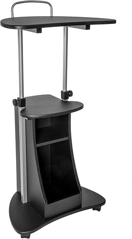 Adjustable Height Laptop Cart With Storage. Color: Woodgrain in Saudi Arabia
