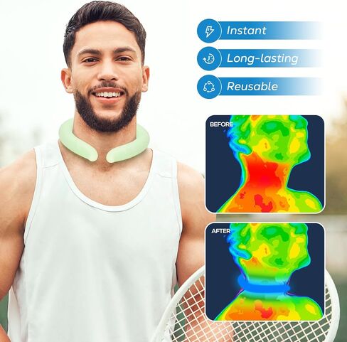 Neck Cooling Tube - Neck Cooler Ice Ring with Insulated Bag for Summer Heat, Reusable Coolers Wraps for Extremely Hot Weather| Wearable Cooling Ice Ring for Outdoor Sports, Workers. 2pack, Blue in Saudi Arabia