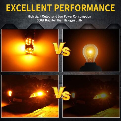 2pcs 7443 Cabus Error Error Free Switchback Amber LED LED مصابيح الإشارة مصباح الجانب الأبيض مصباح أبيض لا يوجد فلاش مضمّن في المقاوم 7443 T20 7441 7505 W21W مصابيح LED (7443 أبيض العنبر) in Saudi Arabia