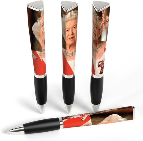 الملكة إليزابيث بلاتينيوم اليوبيل بوينت بوينت (1 قلم) 3 جوانب ، حبر القلم القابلة للتجميع ، هدية القلم الباردة - تذكارات بريطانية فريدة من نوعها ، 70 سنة مجيدة ، تشمل صور كوين شابة وكبار (الأرجواني) in Kuwait