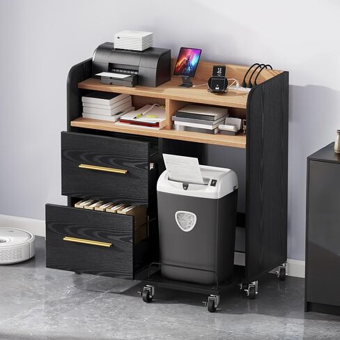 موقف طابعة DWVO مع التخزين ، خزانة الملفات مع محطة الشحن ، خزانة طاقات الطابعة لمكتب المنزل ، عربة طابعة ، تناسب A4 ، رسالة ، ملفات الحجم القانوني ، أثاث المكاتب ، الأسود in Kuwait