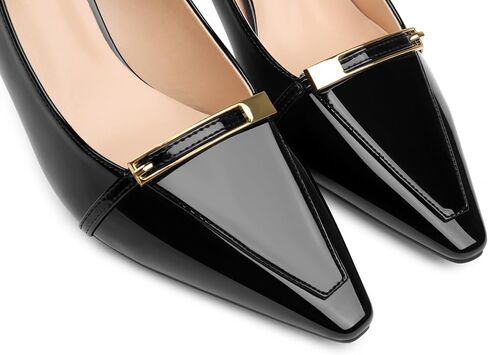 COLETER Women's Kitten Heels Pointed Toe Low Heel Pumps Office Dress Shoes | Metal Buckle Decor, Kitten Low Heel Dress Pumps, Slip On Formal Business Casual Heels for Office Wedding Party in Saudi Arabia