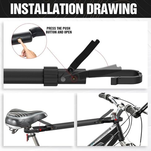 Bike Rack Cross Bar, Adjustable 23.6"-31.4" Top Tube Adapter, Oversized Diameter Crossbar Fits E-Bikes/Women's/Low-Step/Step-Through/BMX/Kids'/Full-Suspension Mountain/Cruiser/Road/Folding Bike in Saudi Arabia