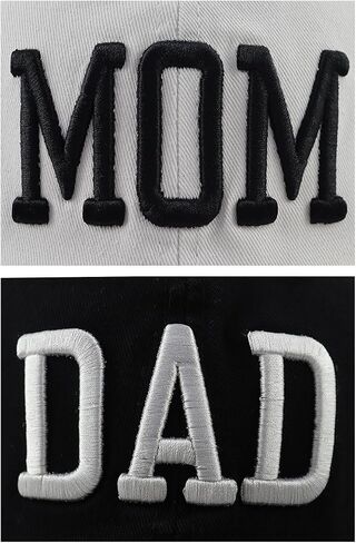 2PCS Dad and Mom Hat for Men Women, Funny Adjustable Cotton Embroidered Parents Gifts Baseball Cap in Kuwait