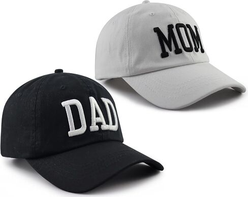 2PCS Dad and Mom Hat for Men Women, Funny Adjustable Cotton Embroidered Parents Gifts Baseball Cap in Kuwait
