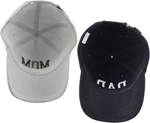 2PCS Dad and Mom Hat for Men Women, Funny Adjustable Cotton Embroidered Parents Gifts Baseball Cap in Kuwait