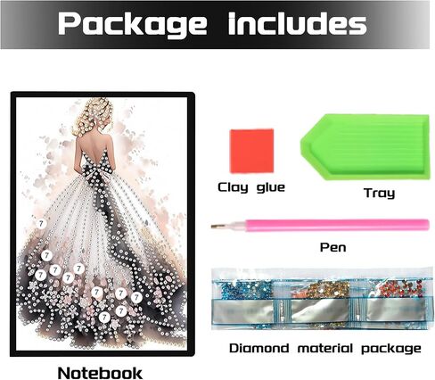 DCIDBEI Notebook with Diamond Painting Pictures A5 Blank Notebooks Diamonds Secret Diary for Girls Sketchbook for Adults Creative Gift Diamond Painting Notebook Peacock Diamond Art Journal in Kuwait