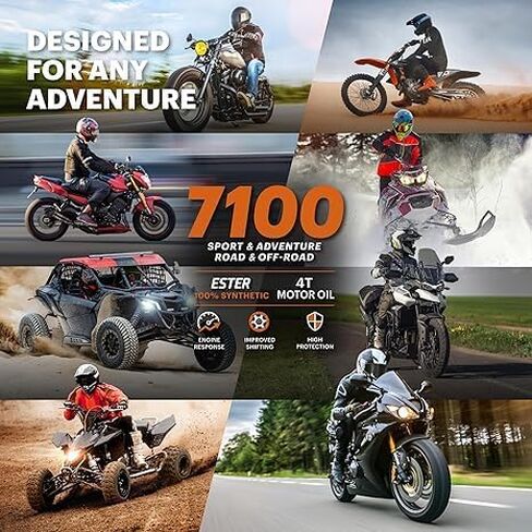 Motul 104092 مجموعة من 2 7100 4T 10W-40 زيت المحرك 1 زجاجات جالون in Saudi Arabia