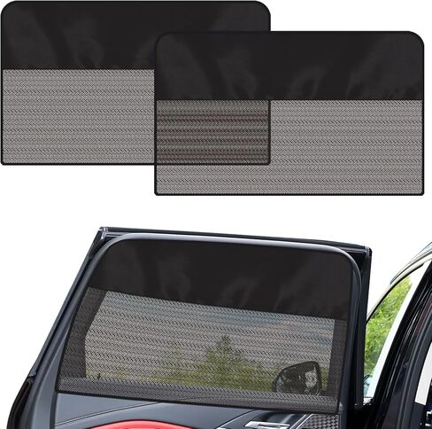 Rear Window Sun Shade, 2 PCS Magnetic Double Layer Car Side Window Sun Shades for Baby, Half Blackout & Half See-Through Back Window Covers for Sun & Privacy Protection,Car Window Accessories in Saudi Arabia