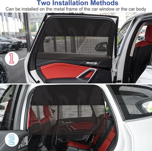 Rear Window Sun Shade, 2 PCS Magnetic Double Layer Car Side Window Sun Shades for Baby, Half Blackout & Half See-Through Back Window Covers for Sun & Privacy Protection,Car Window Accessories in Saudi Arabia