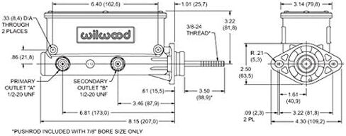 Wilwood 261-13269-BK Aluminium Tandem Master Cylinder Kit (W/Brkt & Prop Valve 1in) in Saudi Arabia
