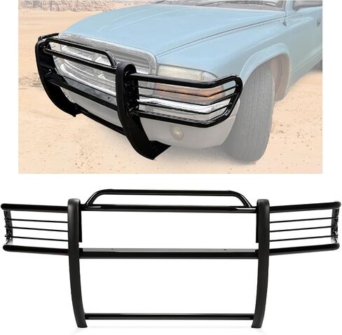 Hecasa Grille Guard Steel متوافق مع 1997-2004 Dodge Dakota Durango Pront Bumper Grille Grille Guard Black in Kuwait