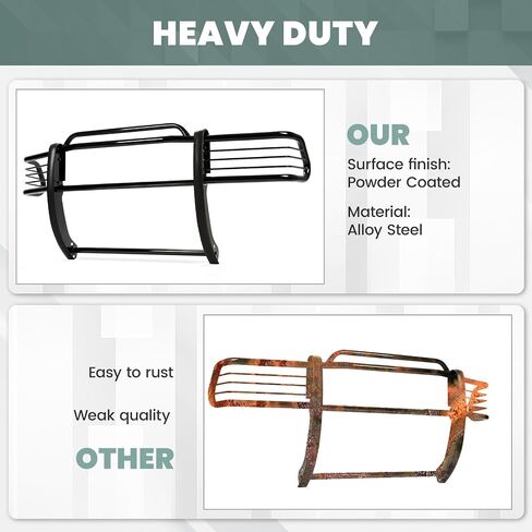 Hecasa Grille Guard Steel متوافق مع 1997-2004 Dodge Dakota Durango Pront Bumper Grille Grille Guard Black in Kuwait