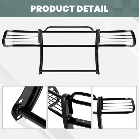 Hecasa Grille Guard Steel متوافق مع 1997-2004 Dodge Dakota Durango Pront Bumper Grille Grille Guard Black in Kuwait