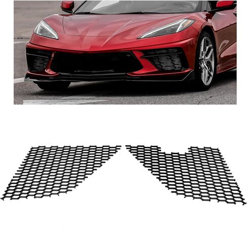 إدراج شواء واقية من Kuafu المبرد الأمامي المتوافق مع 2020-2023 Chevy Chevrolet Corvette C8 Lower Grill Vent Vens in Kuwait