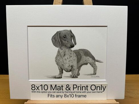 مصغرة Dachshund Dog Graphite Pencil Art Sketch رسم طباعة صورة محدودة ~ بعنوان "El'destructo!" بقلم ديفيد ألين (11x14 حصيرة وطباعة فقط) in Saudi Arabia