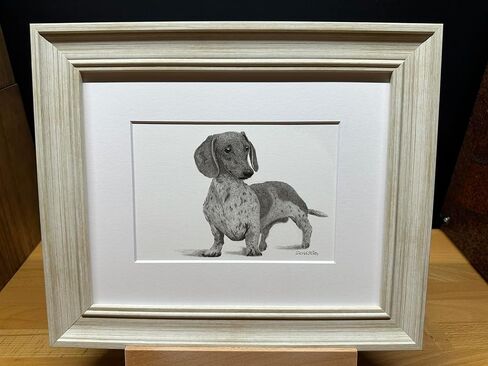 مصغرة Dachshund Dog Graphite Pencil Art Sketch رسم طباعة صورة محدودة ~ بعنوان "El'destructo!" بقلم ديفيد ألين (11x14 حصيرة وطباعة فقط) in Saudi Arabia