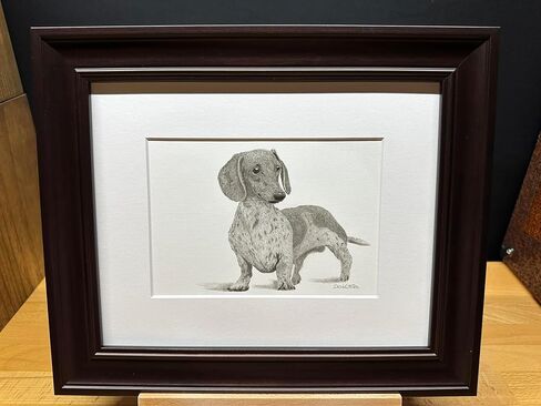 مصغرة Dachshund Dog Graphite Pencil Art Sketch رسم طباعة صورة محدودة ~ بعنوان "El'destructo!" بقلم ديفيد ألين (11x14 حصيرة وطباعة فقط) in Saudi Arabia