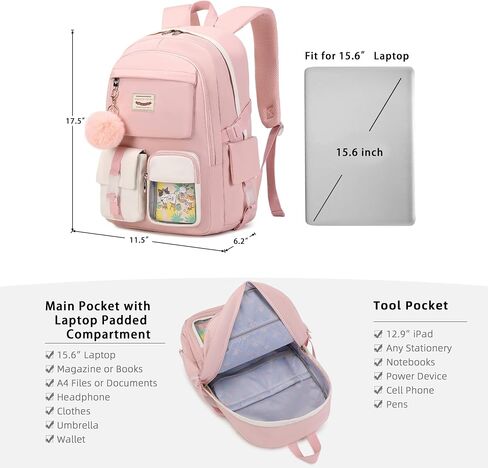 SHADOW VISION School Backpacks for Girls Backpack Cute Backpack Teen Girl Bookbag School Bag Backpack for Girls School Teens (Black) in Saudi Arabia