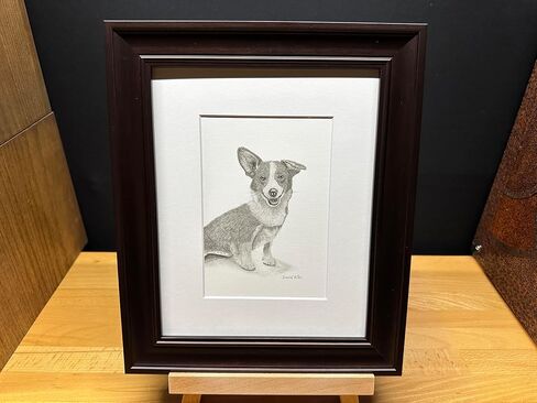 Corgi Dog Graphite Pencil Art Sketch Drawing Print Picture Limited Edition ~ Titled 'Queen's Guardian' by David Allen (11x14 Mat & Print Only) in Saudi Arabia