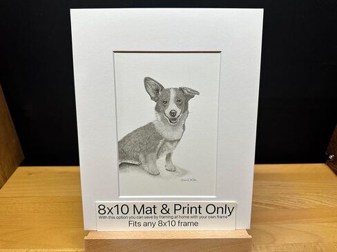 Corgi Dog Graphite Pencil Art Sketch Drawing Print Picture Limited Edition ~ Titled 'Queen's Guardian' by David Allen (11x14 Mat & Print Only) in Saudi Arabia
