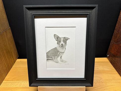 Corgi Dog Graphite Pencil Art Sketch Drawing Print Picture Limited Edition ~ Titled 'Queen's Guardian' by David Allen (11x14 Mat & Print Only) in Saudi Arabia