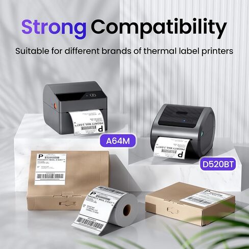 ASprink 4"x6" Thermal Shipping Address Labels - Thermal Labels 4"x6" for Label Printer - Address Label Paper Compatible with MUNBYN, Rollo, and Other Thermal Printer, 1 Pack(500 Roll/Pack) in Kuwait