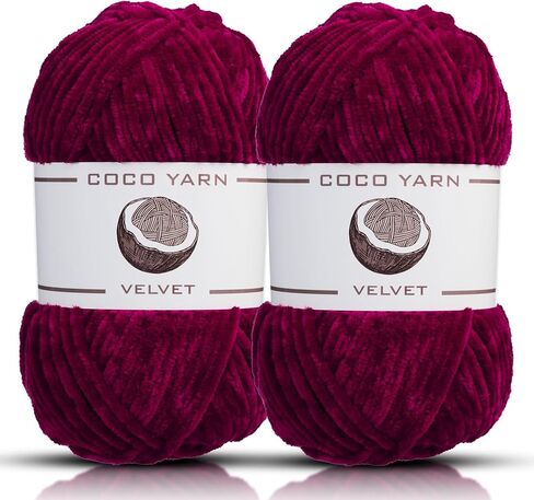 Velvet Yarn for Crocheting – CocoYarn - Chenille Chunky Yarn for Hand Knitting, Fluffy Soft Plush Jumbo Amigurum Super Bulky Baby Blanket Yarn for Crochet Size 6 100g (131yds) ((Powder Blue-35)) in Saudi Arabia