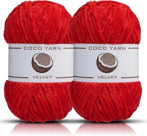 خيوط مخملية للكروشيه - Cocoyarn - تشنيل غزل مكتنزة للحياكة اليدوية ، زهر جامبو أميجوروم فائقة غزل الطفل الضخمة للكروشيه حجم 6 100 جرام (131yds) ((مسحوق الأزرق -35)) in Saudi Arabia